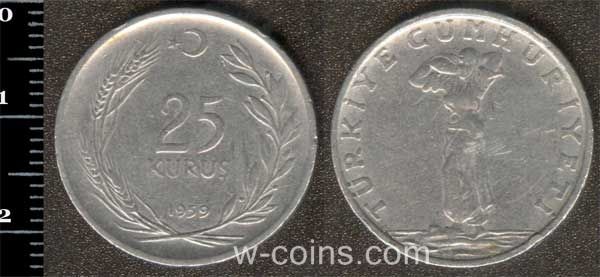 Coin Turkey 25 kurush 1959
