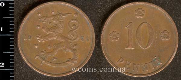 Монета Фінляндія 10 пенсів 1934