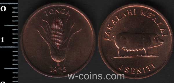 Монета Тонга 1 сеніті 1975