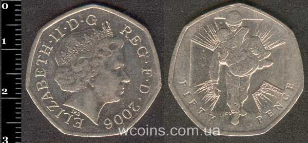 Монета Великобританія 50 пенсів 2006