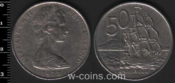 Coin New Zealand 50 cents 1977