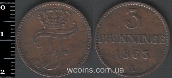 Coin Mecklenburg-Schwerin 3 pfennig 1863