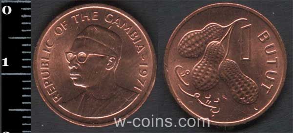 Монета Ґамбія 1 бутут 1971