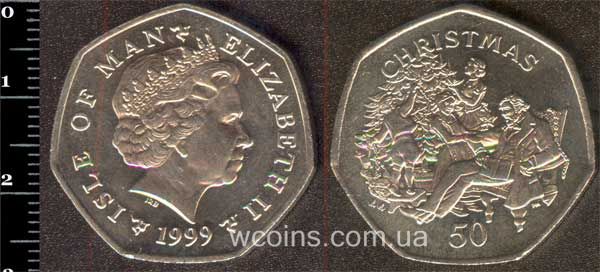 Монета Мен 50 пенсів 1999