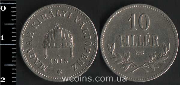 Coin Hungary 10 filler 1915