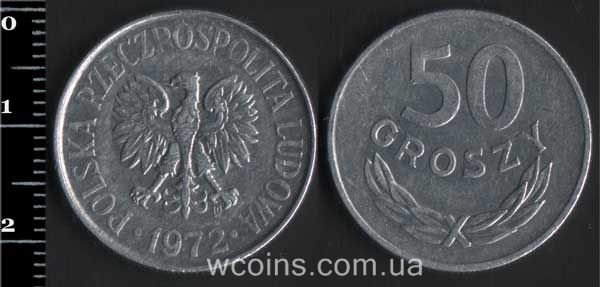 Монета Польща 50 грошей 1972