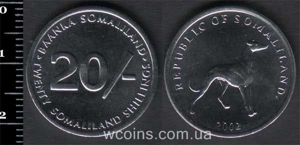 Coin Somaliland 20 shillings 2002