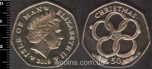 Монета Мен 50 пенсів 2009