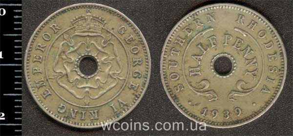 Coin Zimbabwe 1/2 penny 1939