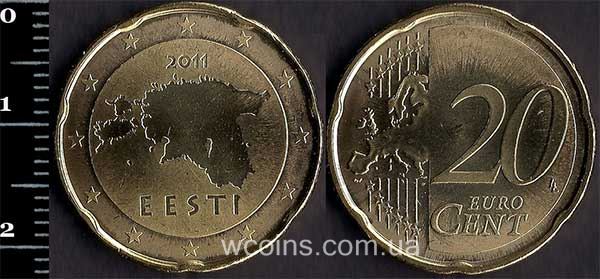 Монета Естонія 20 євроцентів 2011