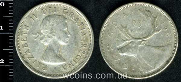 Монета Канада 25 центів 1961