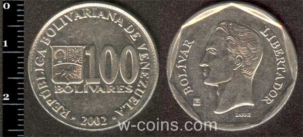 Монета Венесуела 100 боліварів 2002