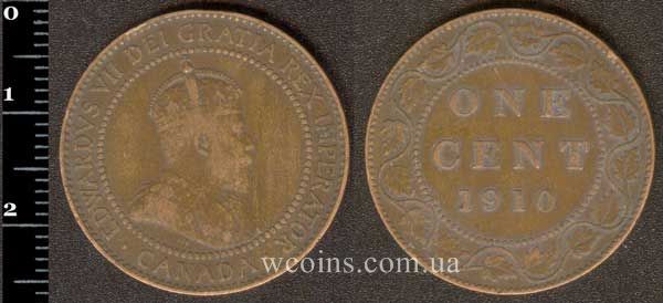 Монета Канада 1 цент 1910