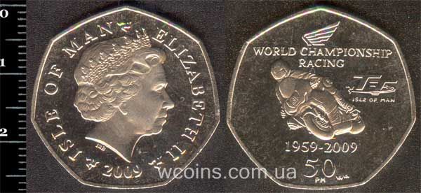 Монета Мен 50 пенсів 2009