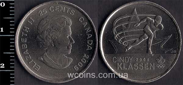 Монета Канада 25 центів 2009