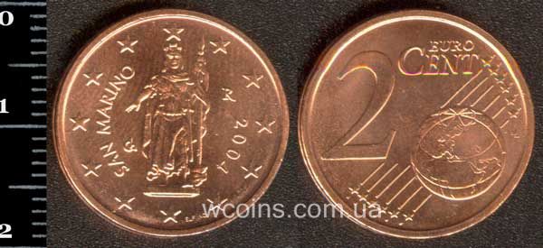Монета Сан-Маріно 2 євро цента 2004