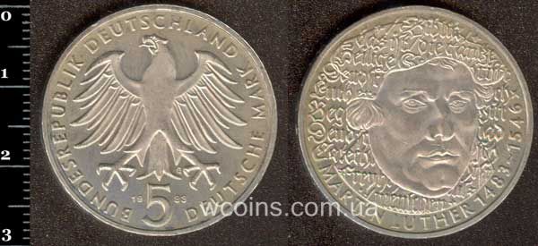Монета Німеччина 5 марок 1983