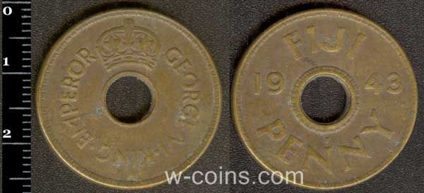Coin Fiji 1 penny 1943