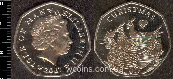 Монета Мен 50 центів 2007