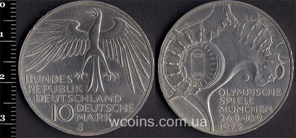 Монета Німеччина 10 марок 1972