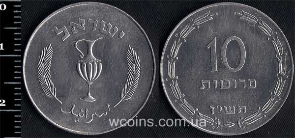 Coin Israel 10 prutah 1957