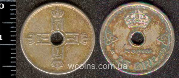 Монета Норвеґія 25 ере 1950