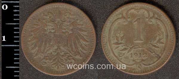 Монета Австрія 1 геллер 1912