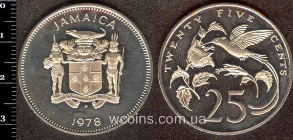 Монета Ямайка 25 центів 1978