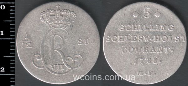 Монета Шлезвіг-Гольштейн 5 шилінгів 1788