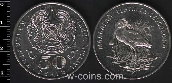 Coin Kazakhstan 50 tenge 2007 Spoonbill