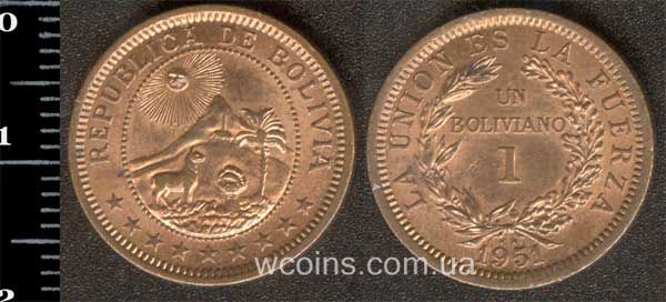 Монета Болівія 1 болівіано 1951