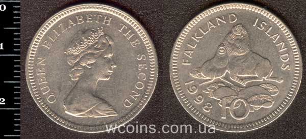 Coin Falkland Islands 10 pence 1998