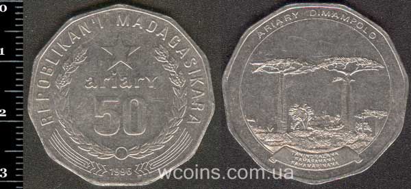Монета Мадагаскар 50 аріарі 1996