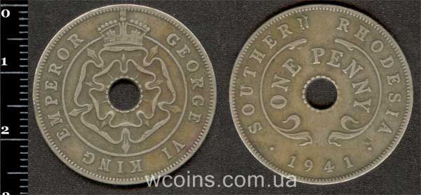 Coin Zimbabwe 1 penny 1941
