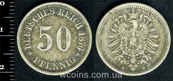 Монета Німеччина 50 пфенігов 1876