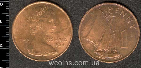 Coin Gambia 1 penny 1966