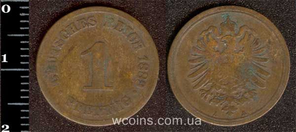 Монета Німеччина 1 пфеніг 1889