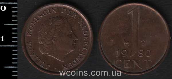 Монета Нідерланди 1 цент 1980
