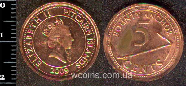 Монета Піткерн 5 центів 2009