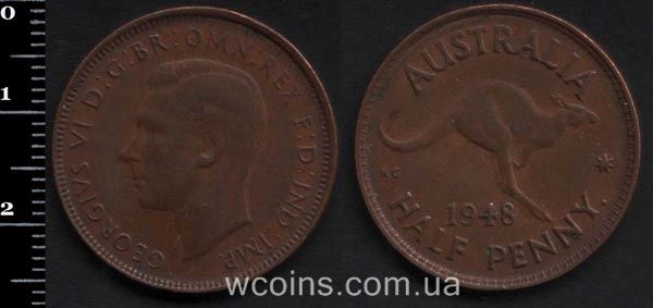 Монета Австралія 1/2 пенні 1948