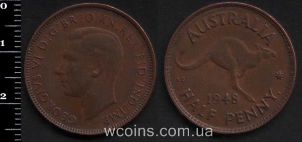 Монета Австралія 1/2 пенні 1948