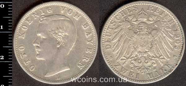 Монета Баварія 2 марки 1903