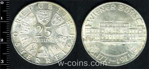 Монета Австрія 25 шилінгів 1971