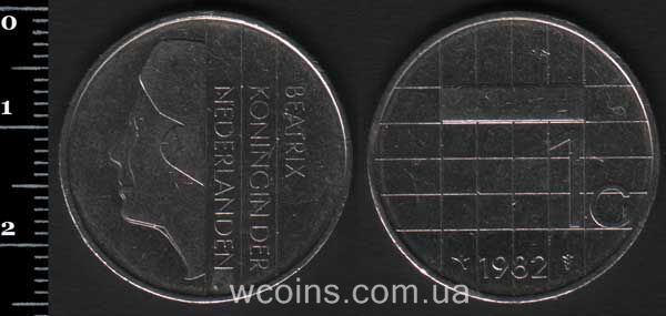 Монета Нідерланди 1 гульден 1982