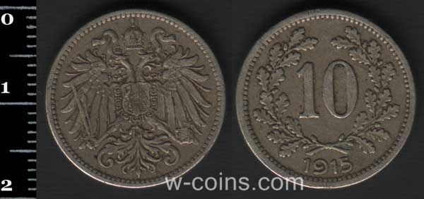 Монета Австрія 10 геллерів 1915