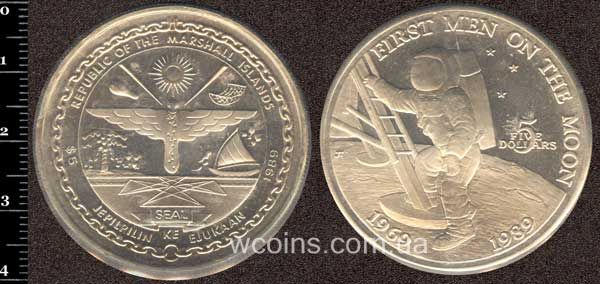 Coin Marshall Islands 5 dollars 1989