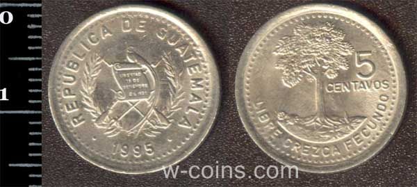 Coin Гватемала 5 centavos 1995