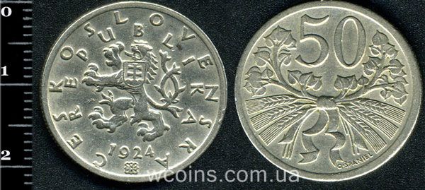 Монета Чехословаччина 50 геллерів 1924
