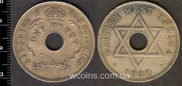 Монета Британська Західна Африка 1 пенні 1920