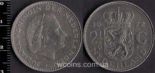 Монета Нідерланди 2,5 гульдена 1972